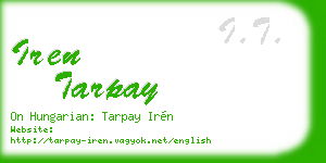iren tarpay business card